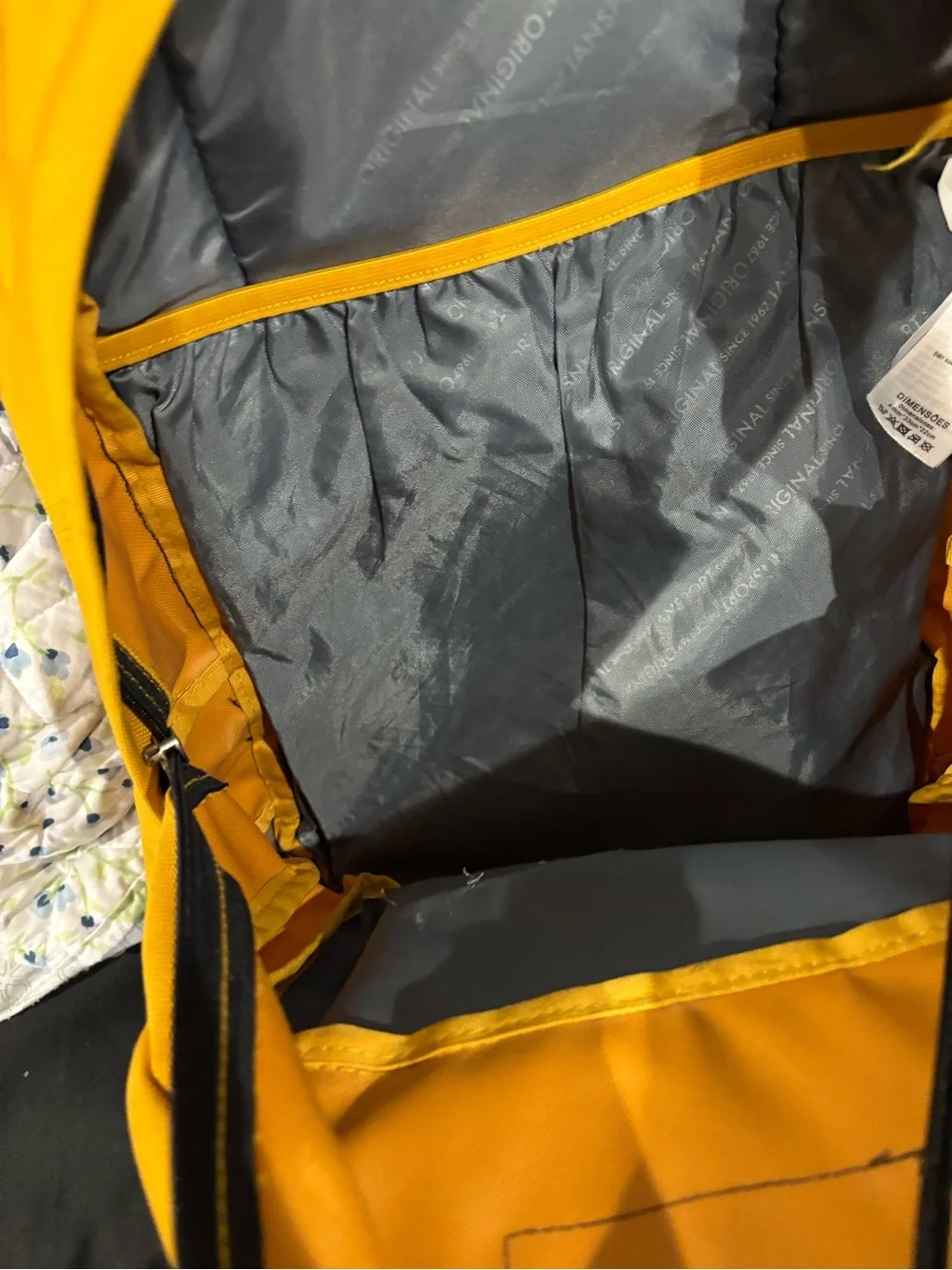 Jansport Yellow Backpack with Brown Suede Base